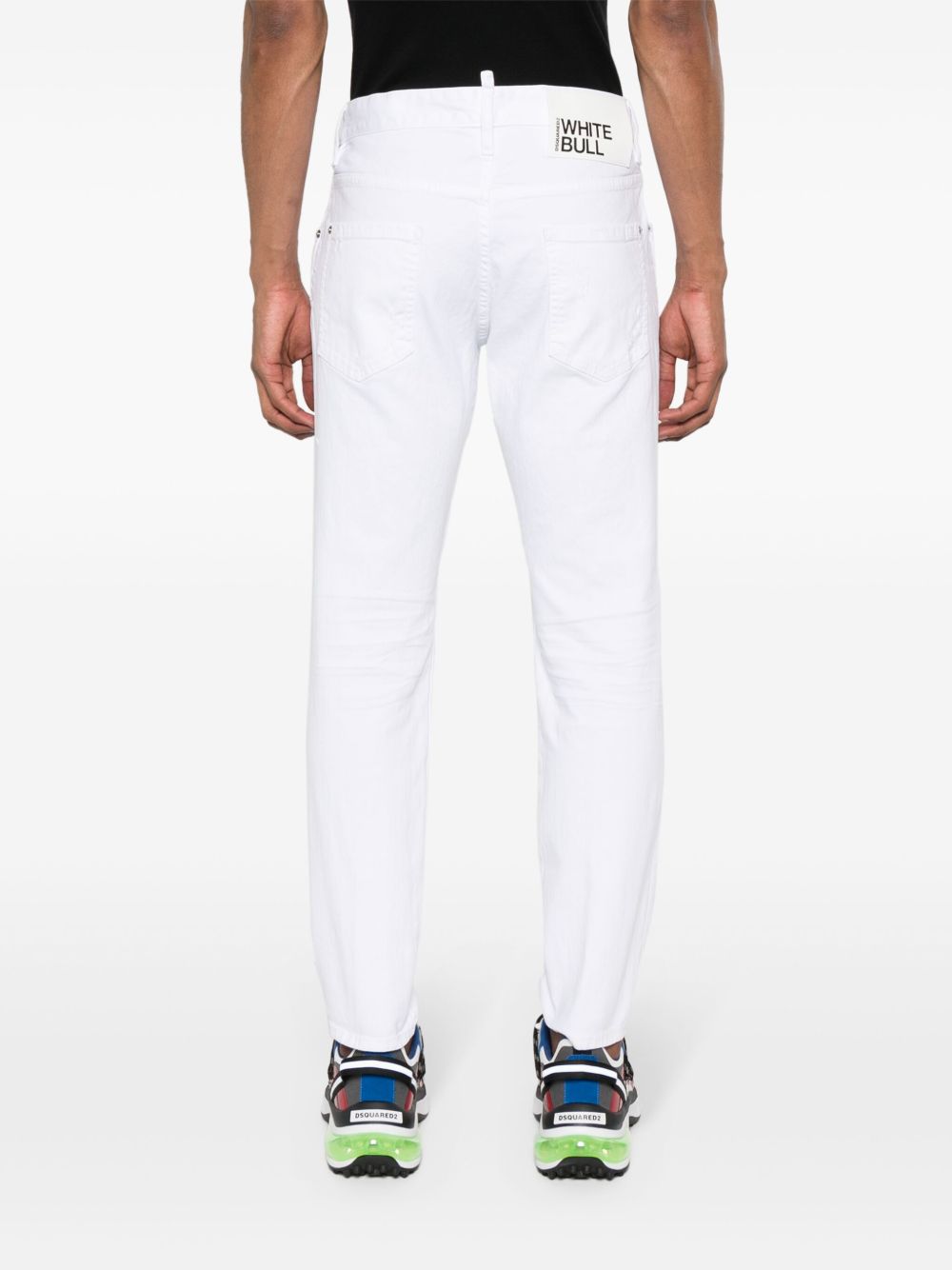 DSQUARED2 Bull Skater mid-rise slim-fit Jeans | White | FARFETCH JO