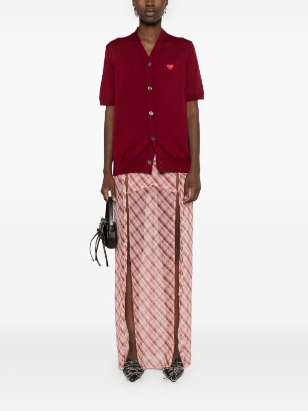 Comme Des Garçons Play Vネック カーディガン | レッド | FARFETCH JP