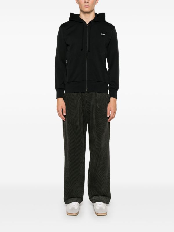 Comme Des Garçons Play heart-patch zip-up Hoodie | Black | FARFETCH