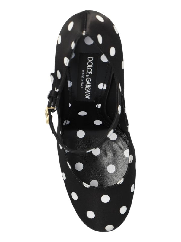 Dolce & Gabbana 105mm polka-dot Print Mary Jane Pumps | Black