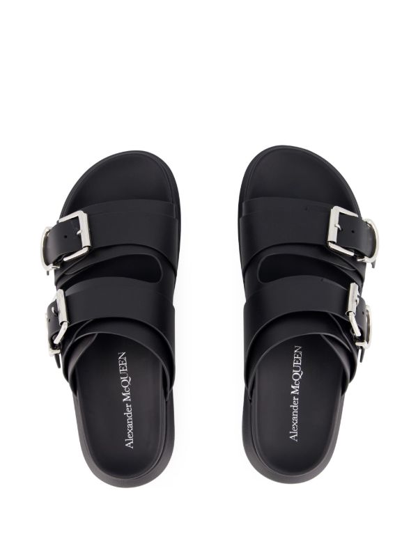Alexander McQueen buckle-strap Sandals | Black | FARFETCH