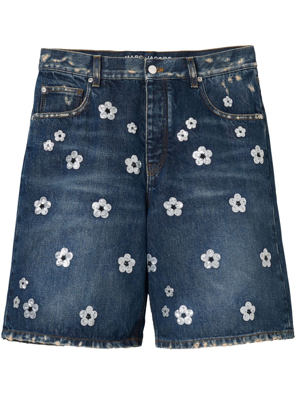 Marc Jacobs The Sequin Daisy Wide Leg Shorts | Blue | FARFETCH