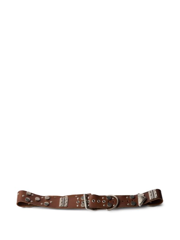 Prada スタッズ レザーベルト | ブラウン | FARFETCH JP