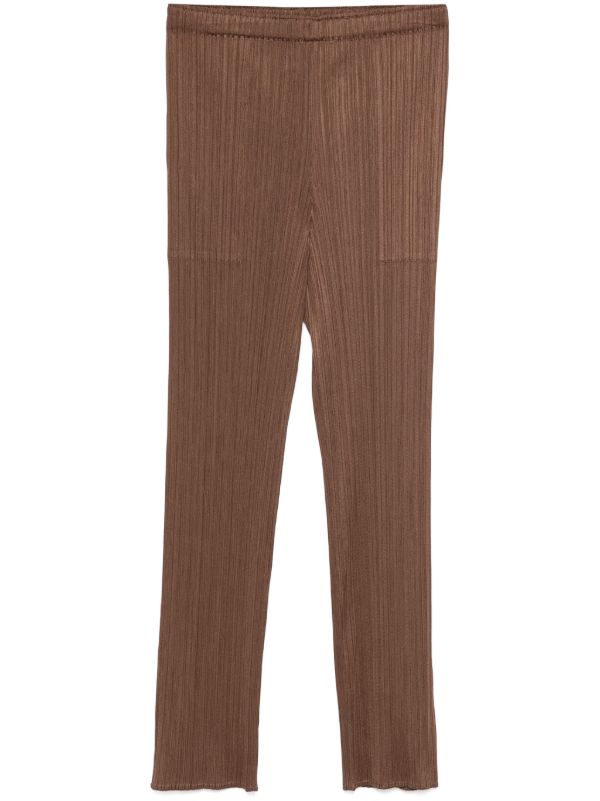 Pleats Please Issey Miyake New Colorful Basics 4 パンツ | ブラウン