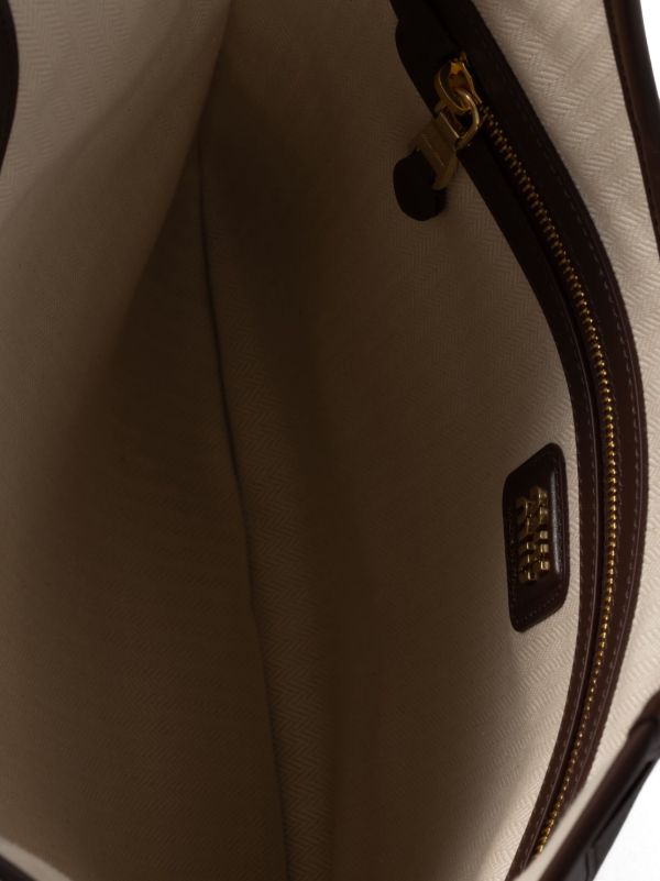 Miu Miu Ivy レザーハンドバッグ | ブラウン | FARFETCH JP