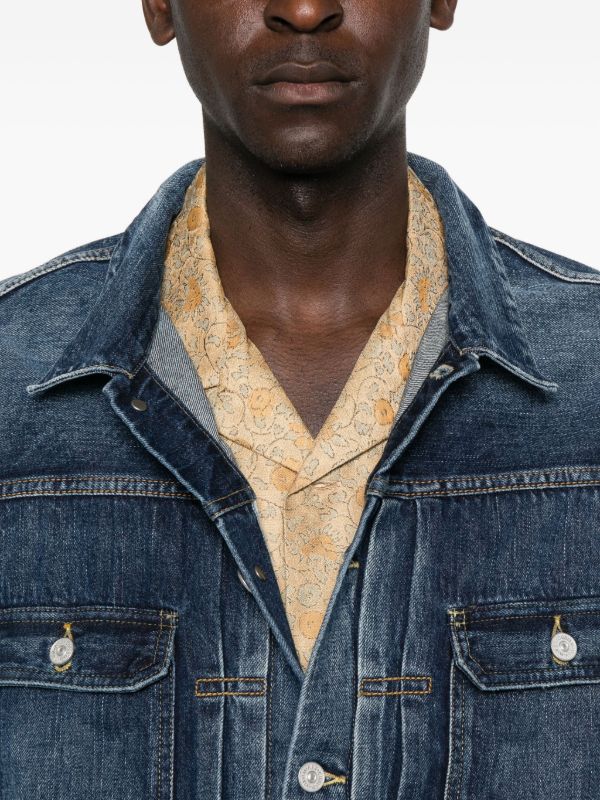 Visvim 101X ペイント デニムジャケット | ブルー | FARFETCH JP