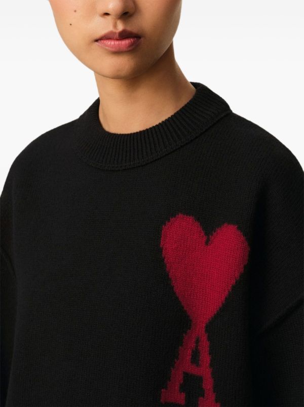 AMI Paris Ami De Coeur セーター | ブラック | FARFETCH JP