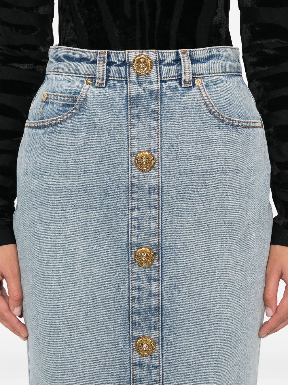 BALMAIN バルマン ゴールドボタン ウォッシュドダメージ デニム