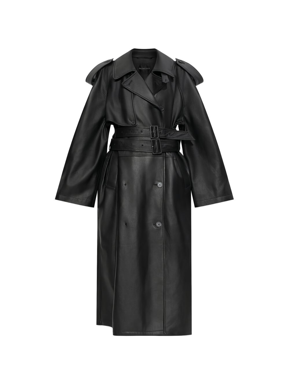 Balenciaga レザー トレンチコート | ブラック | FARFETCH JP