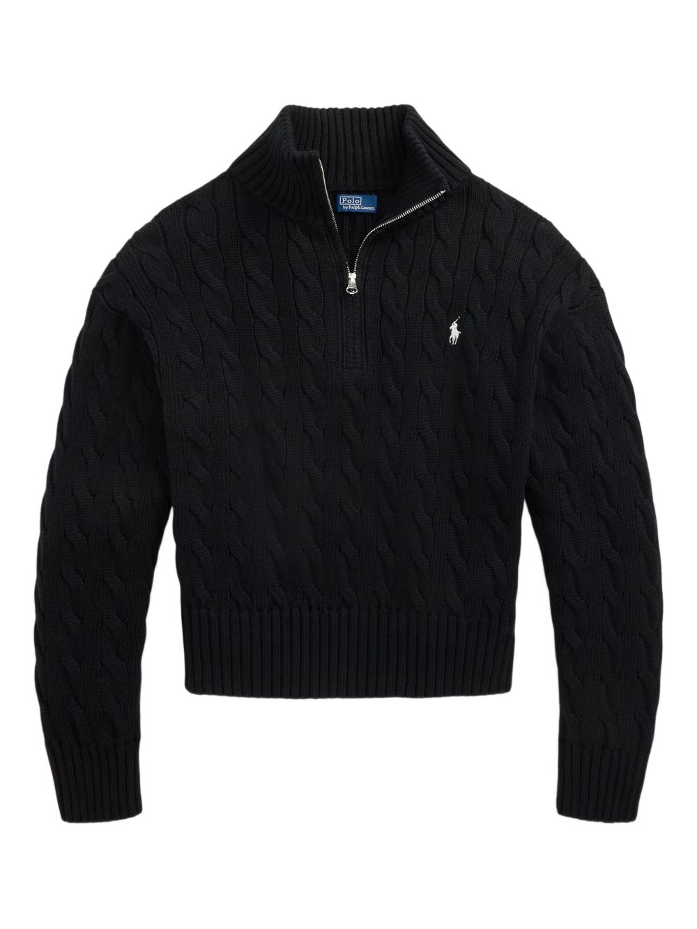 Polo Ralph Lauren ケーブルニット ハーフジップ セーター | ブラック