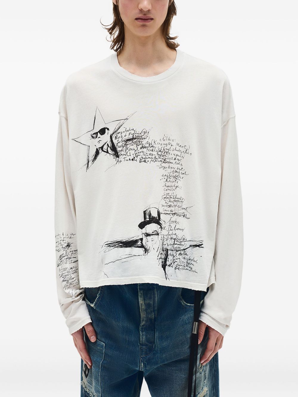 Ann Demeulemeester Sketchbook T-shirt | White | FARFETCH