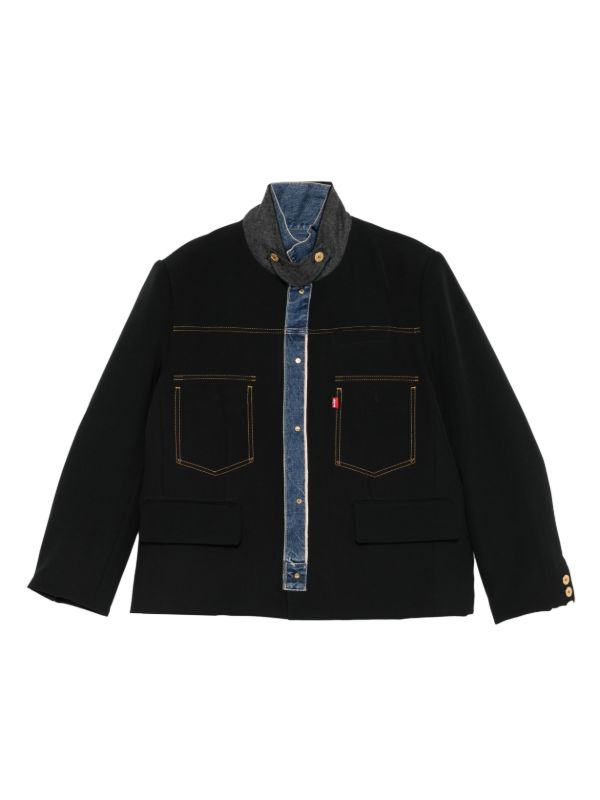 Sacai デニムジャケット | ブラック | FARFETCH JP