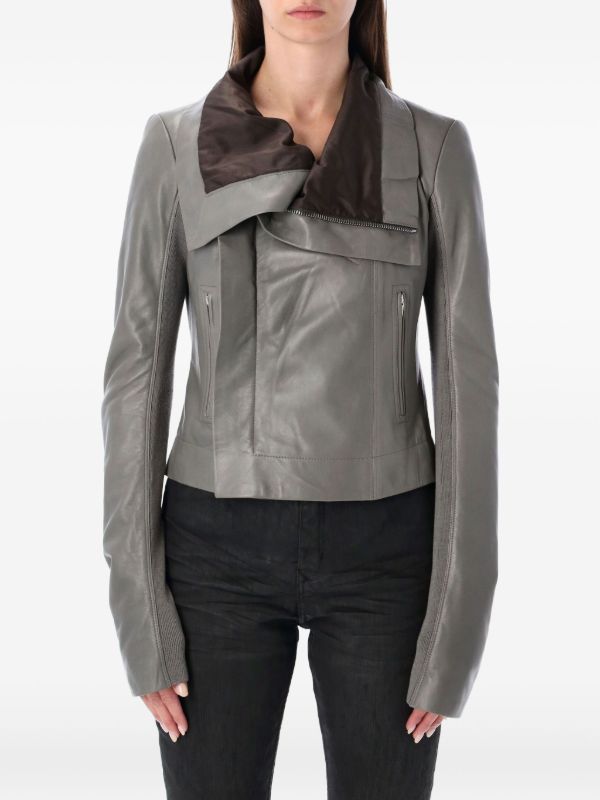 Rick Owens Naska レザージャケット | グレー | FARFETCH JP