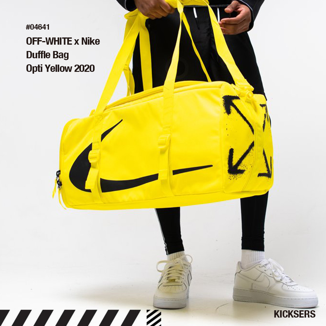 人気話題コラボ！OFF-WHITE x Nike Duffle Bag Opti Yellow 2020 (Off