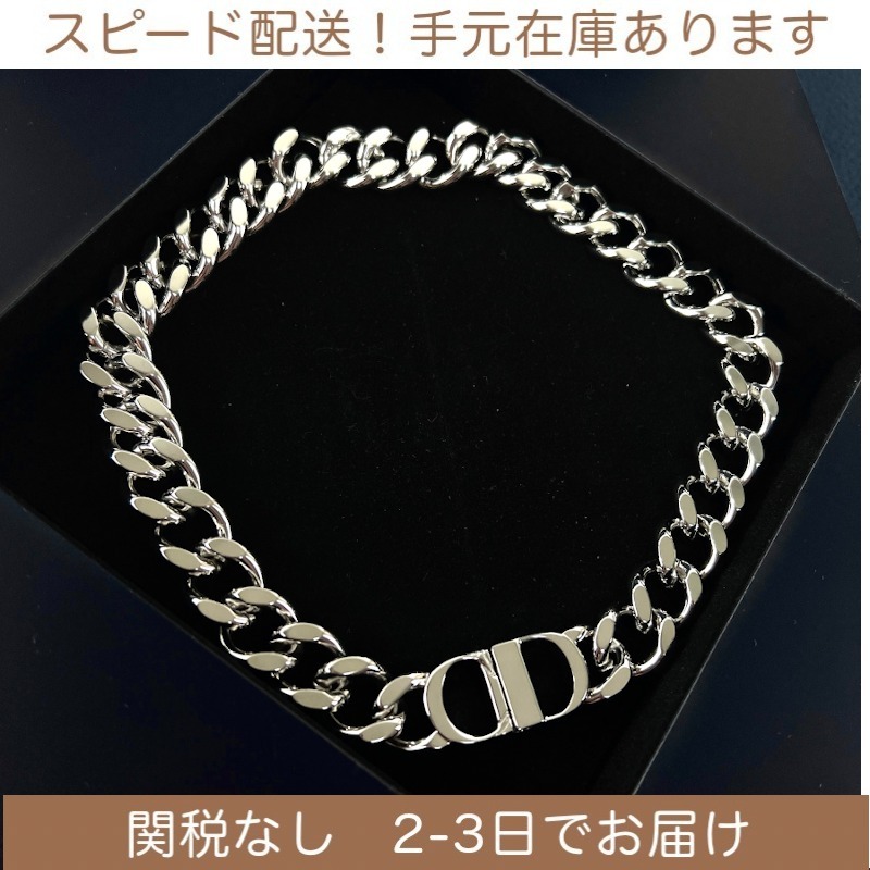 すぐ届く！ DIOR ディオール チェーンリンク ネックレスシルバー (Dior