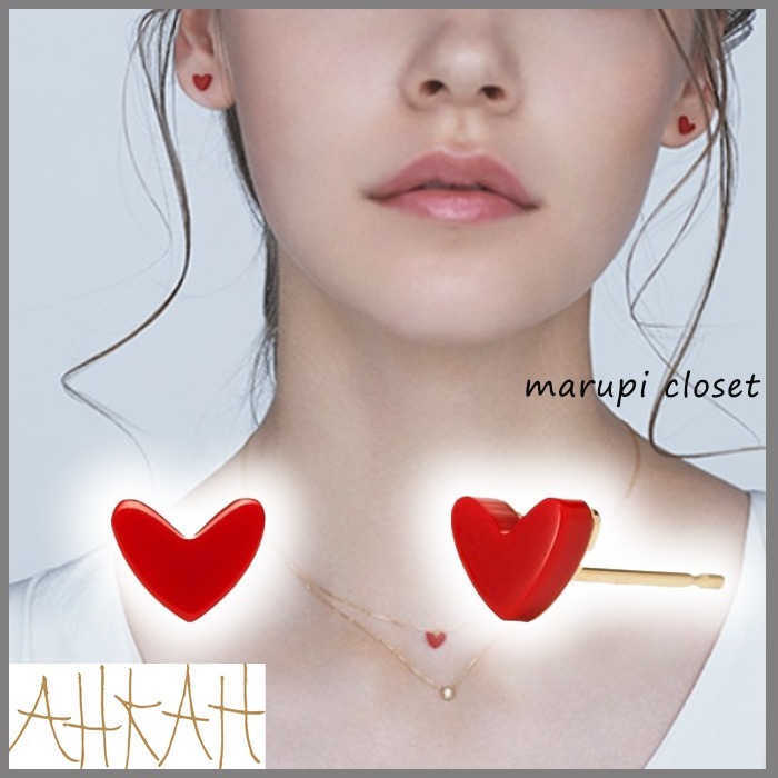 国内配送・芸能人着用】☆AHKAH☆ティランハートピアス (AHKAH/ピアス