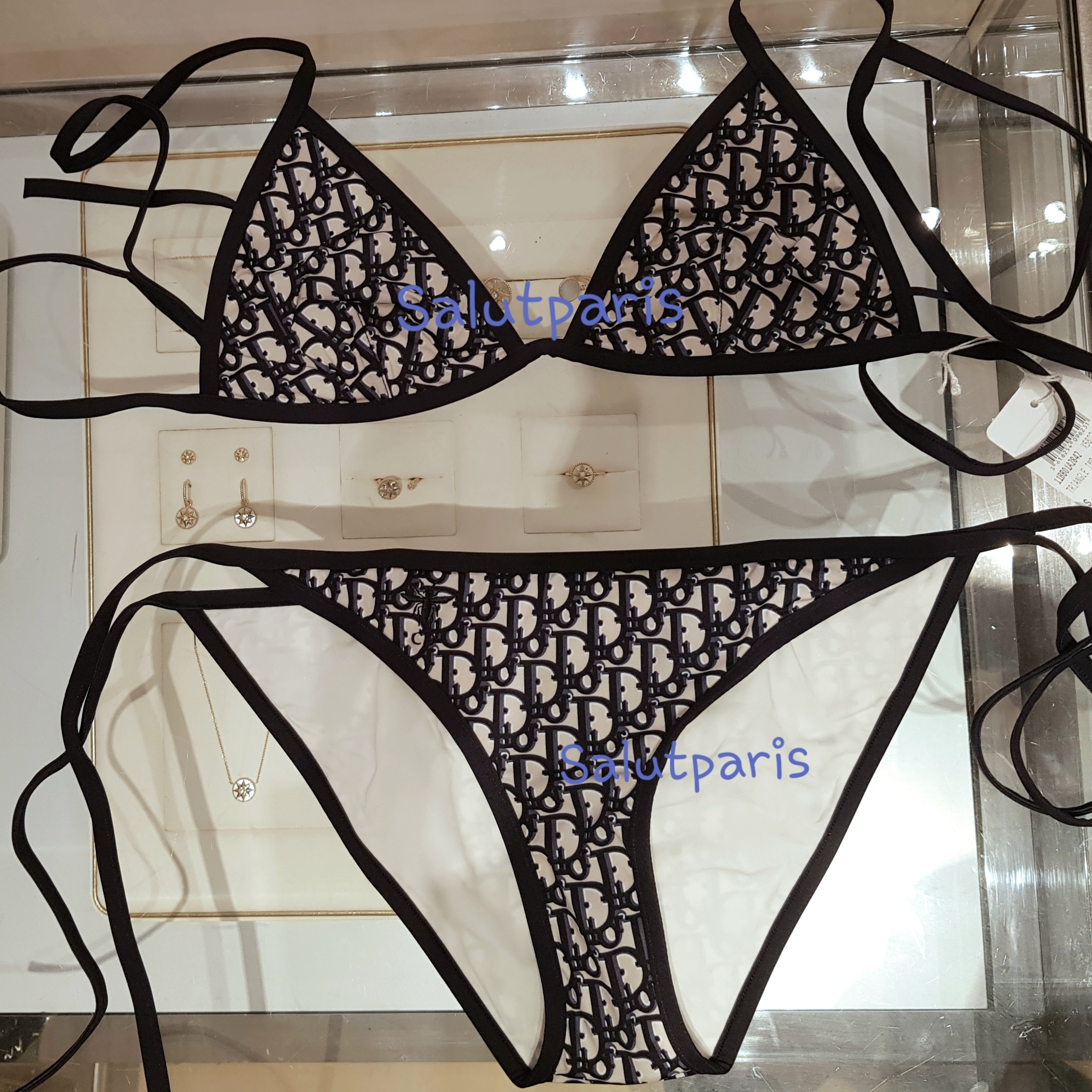 定番*送料込*ディオール*オブリーク三角ビキニ上下セット (Dior/ビキニ