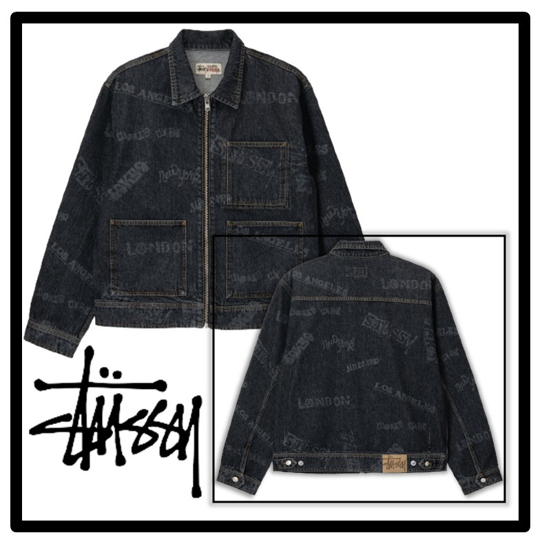 ☆送料・関税込☆Stussy☆WORLDWIDE ZIP WORK JACKET☆BLACK (STUSSY