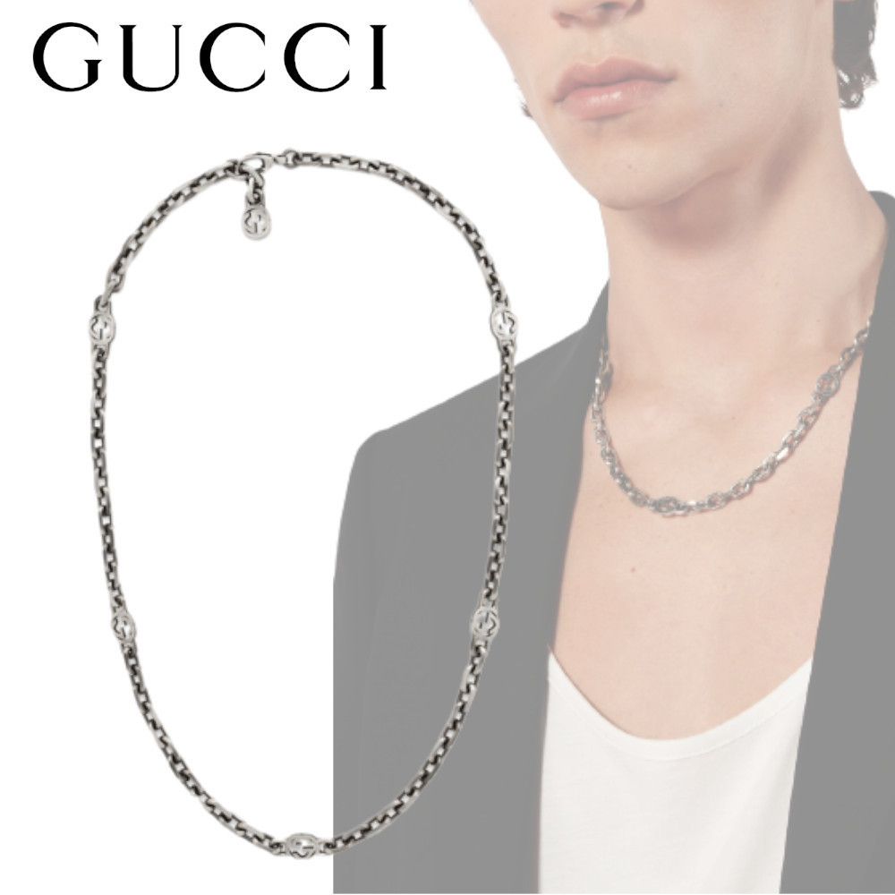 GUCCI】インターロッキングG シルバー ネックレス (GUCCI/ネックレス