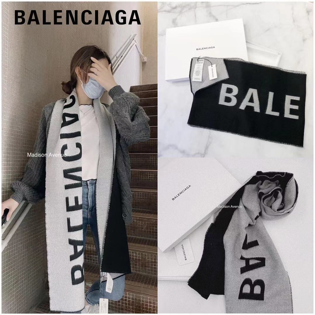BALENCIAGA- LOGO SCARF ロゴ ウール マフラー (BALENCIAGA/スカーフ