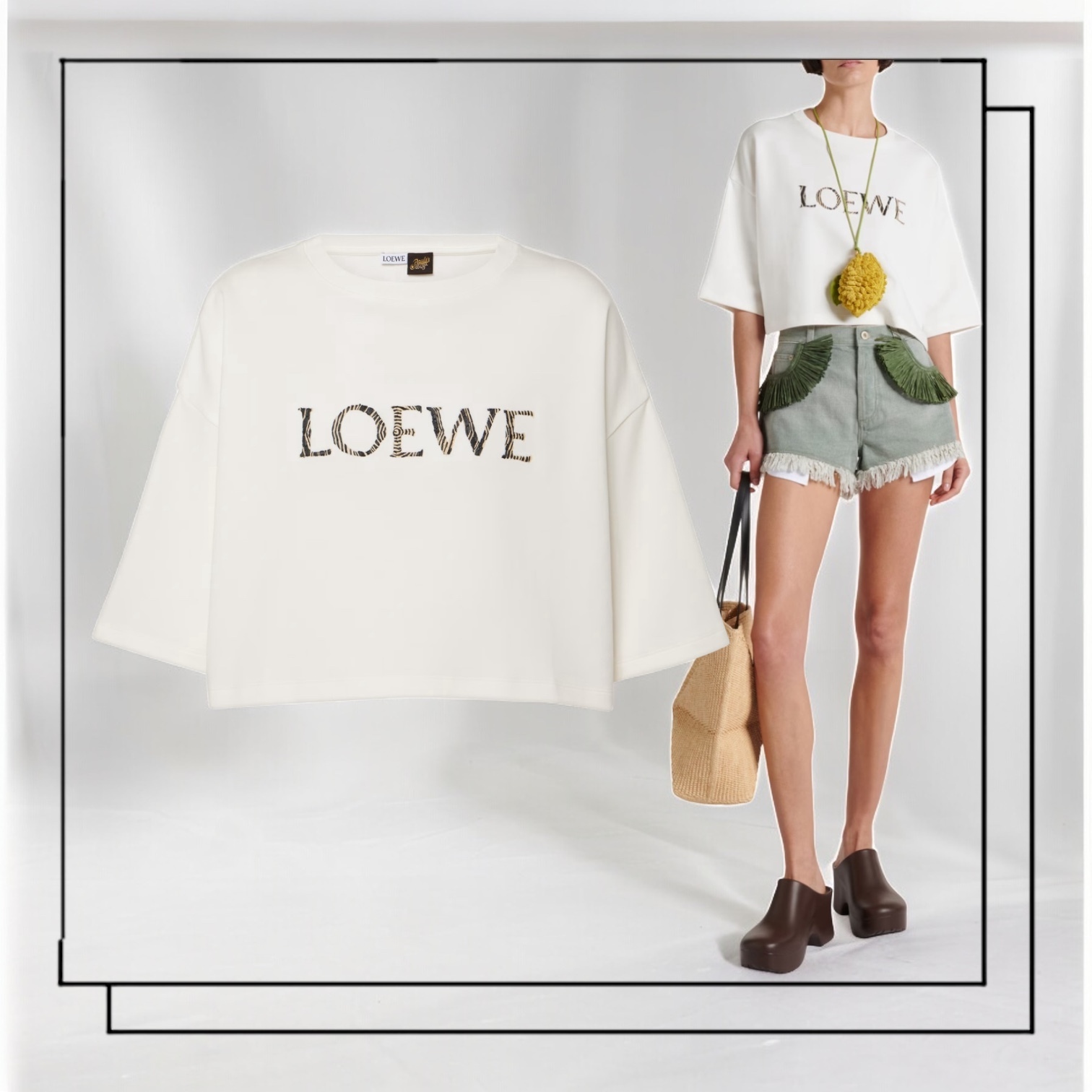国内発】LOEWE x Paula's Ibiza クロップド Tシャツ (LOEWE/Tシャツ
