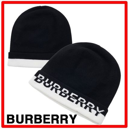 ☆人気☆【BURBERRY】☆ロゴインターシャ カシミアビーニー