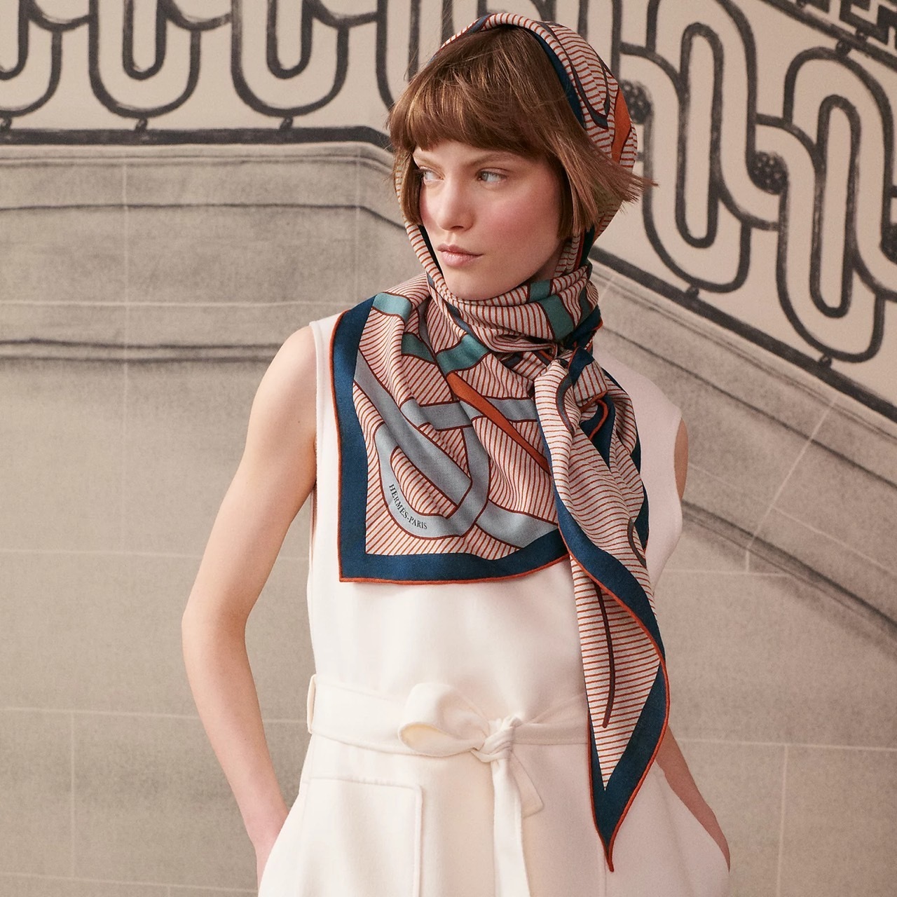 HERMES】トライアングル ジェアン カシミアシルク (HERMES/スカーフ