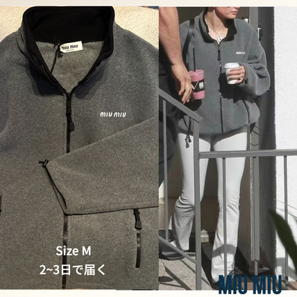 グレー（灰色）系 S MiuMiu(ミュウミュウ) フリースジャケット
