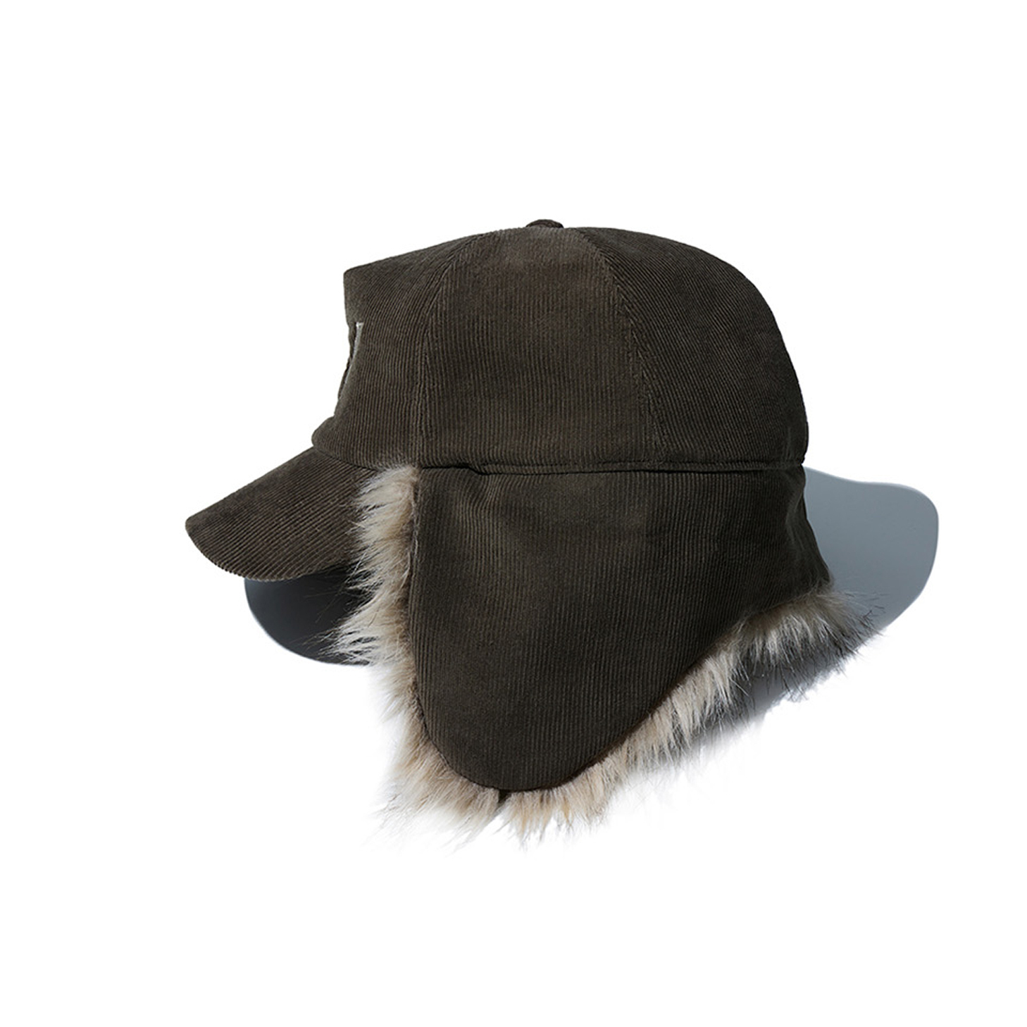 OPEN YY】FAUX FUR CORDUROY EARFLAP CAP◇ aespa着用 (OPEN