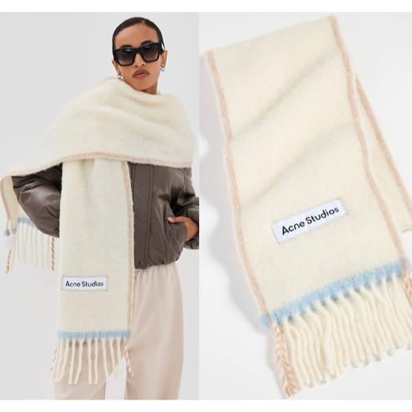 関込】ACNE STUDIOS アクネ◇ロゴ アルパカブレンド マフラー (Acne