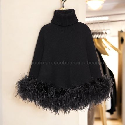 ブラック（黒）系 VALENTINO(ヴァレンティノ) ポンチョ・ケープ