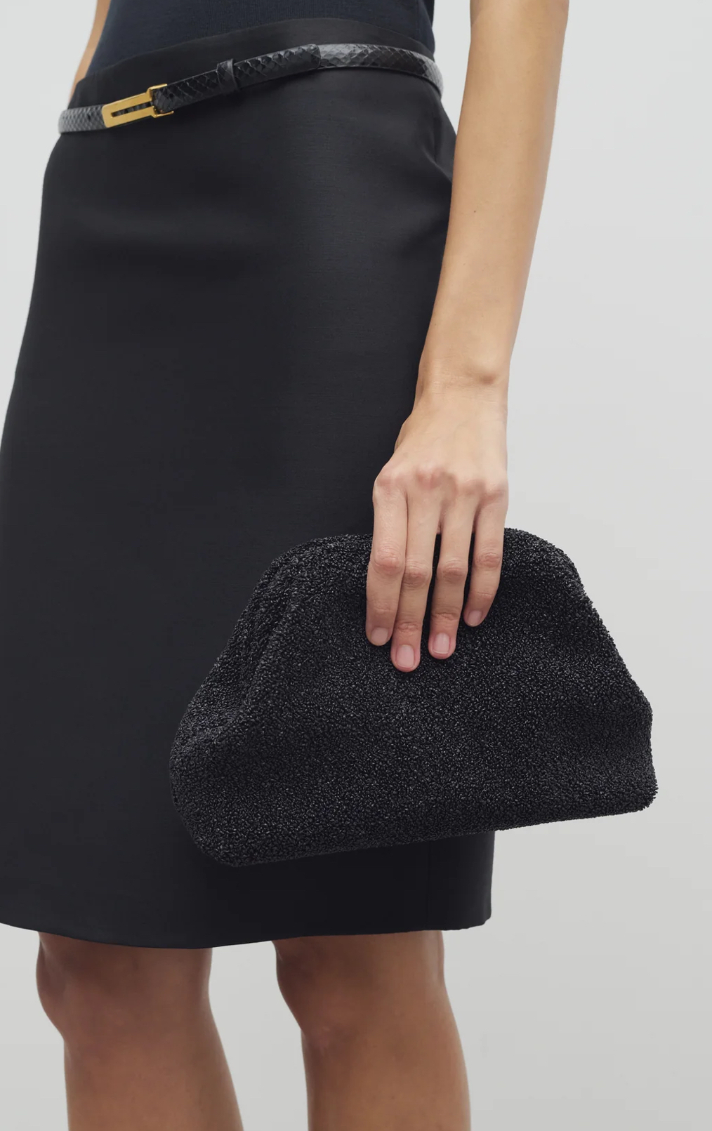 THE ROW】ザ ロウ Miraラフィア製 クラッチバッグ スモール (The Row