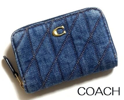 美品✨ コーチ COACH ケース 小銭入れ シグネチャー デニム 丸型