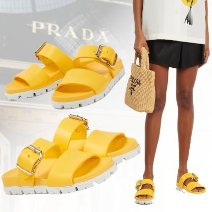 イエロー（黄色）系 25cm PRADA(プラダ) サンダル・ミュール