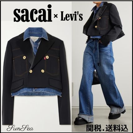 バイカラー ブラック（黒）系 sacai(サカイ) ジャケット(レディース