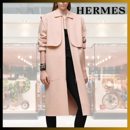 ピンク系 HERMES(エルメス) コート(レディース) - ブランド通販のBUYMA