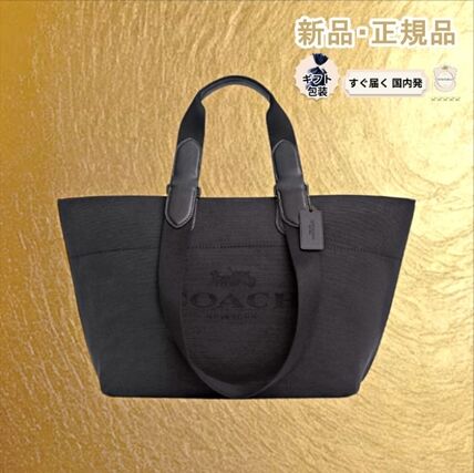 A4サイズ収納可 ブラック（黒）系 Coach(コーチ) トートバッグ