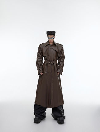 Argue Cultureレザーコートロングジャケットおしゃれストリート (Argue