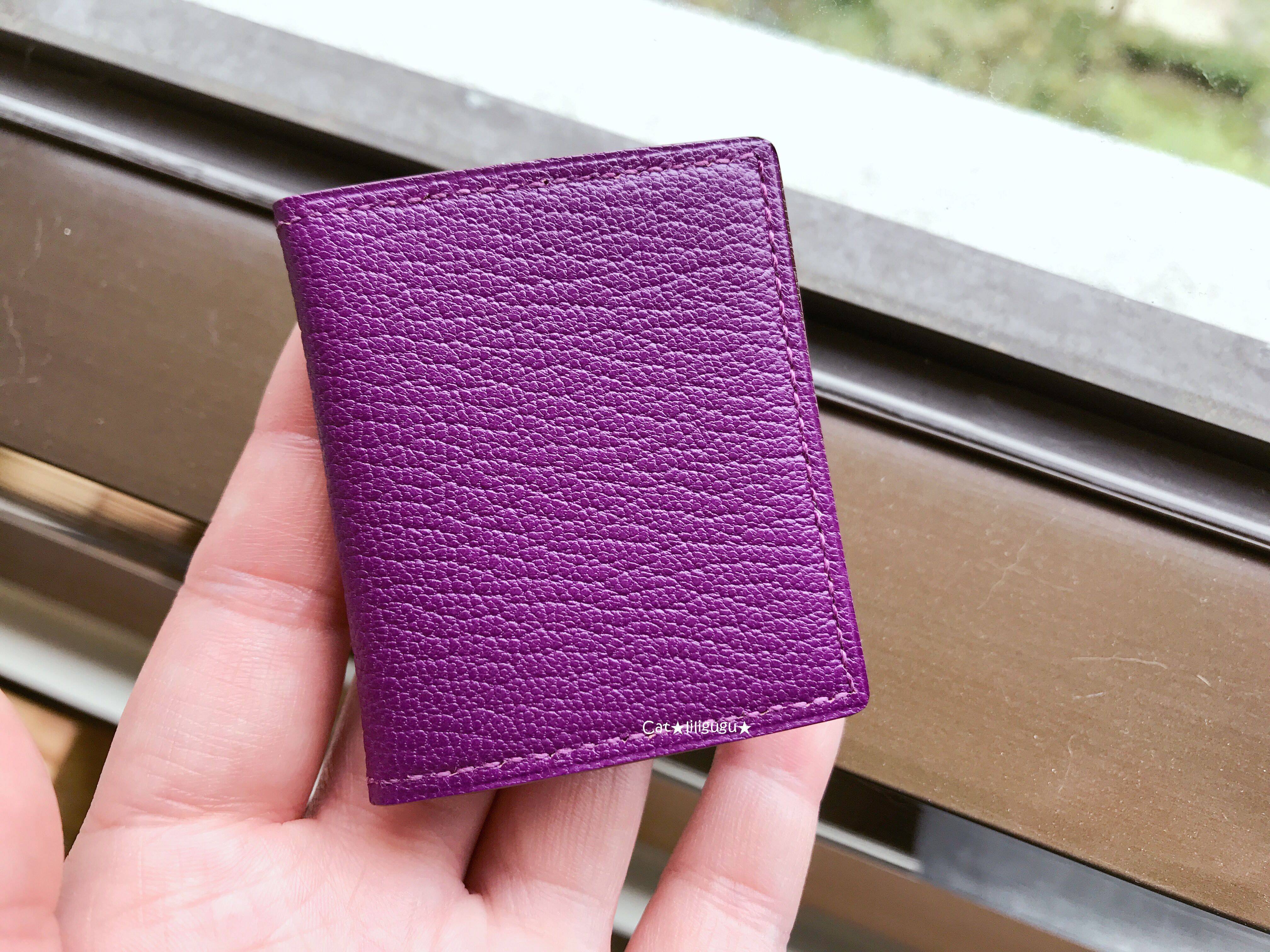 エルメス)ミニフォトフレーム☆写真2枚用バイオレット (HERMES