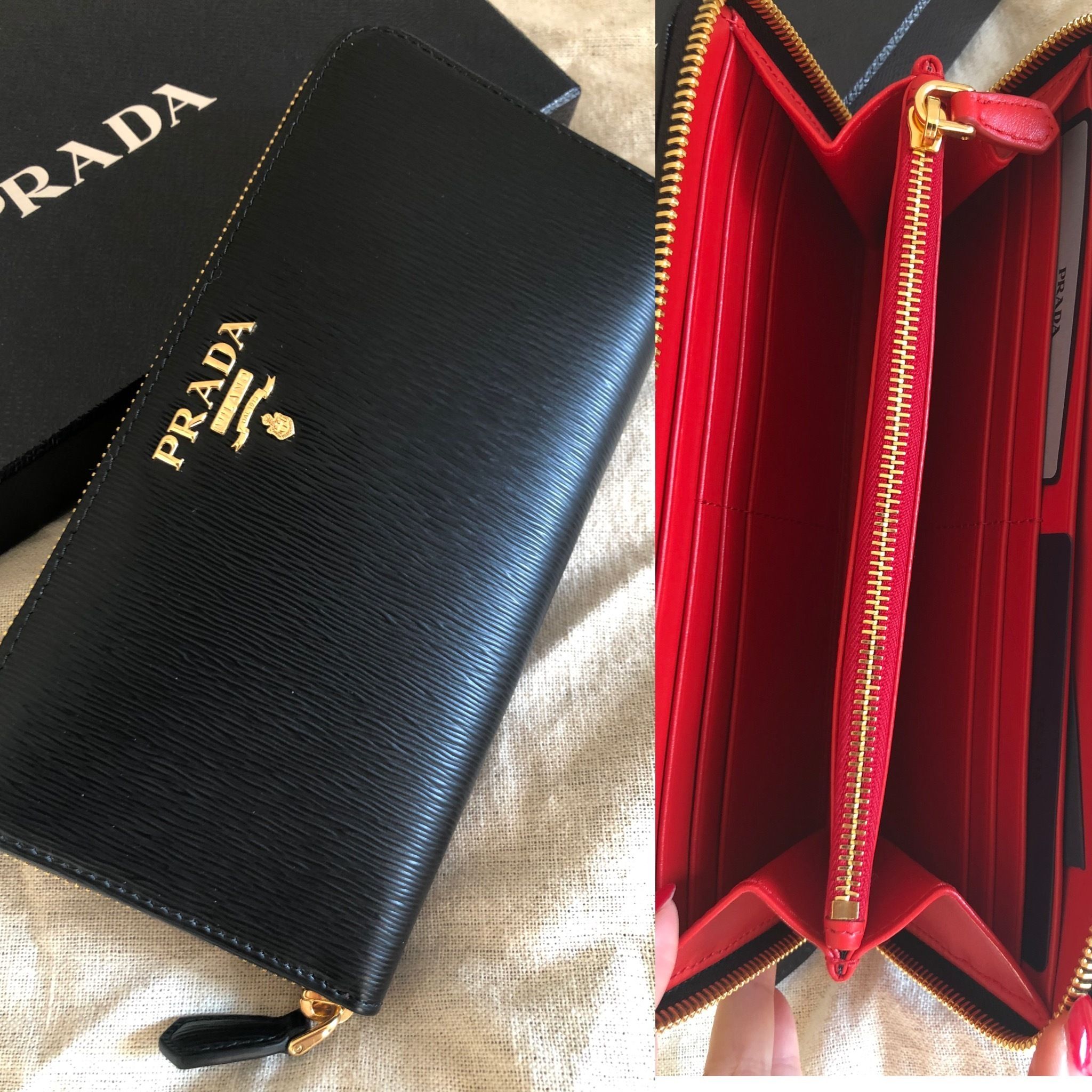 アウトレット】PRADA バイカラー♪長財布 おしゃれな2カラー (PRADA