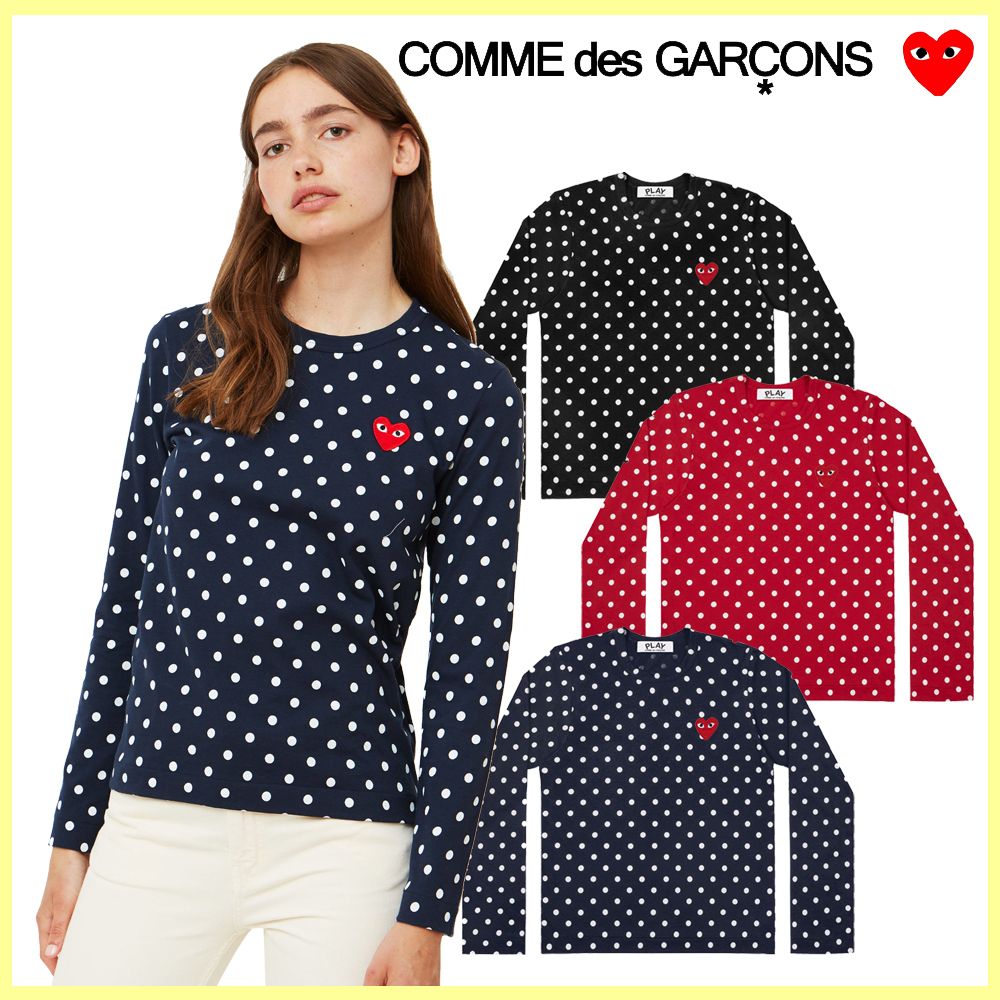COMME des GARCONS レディース ドット 長袖 Tシャツ (COMME des