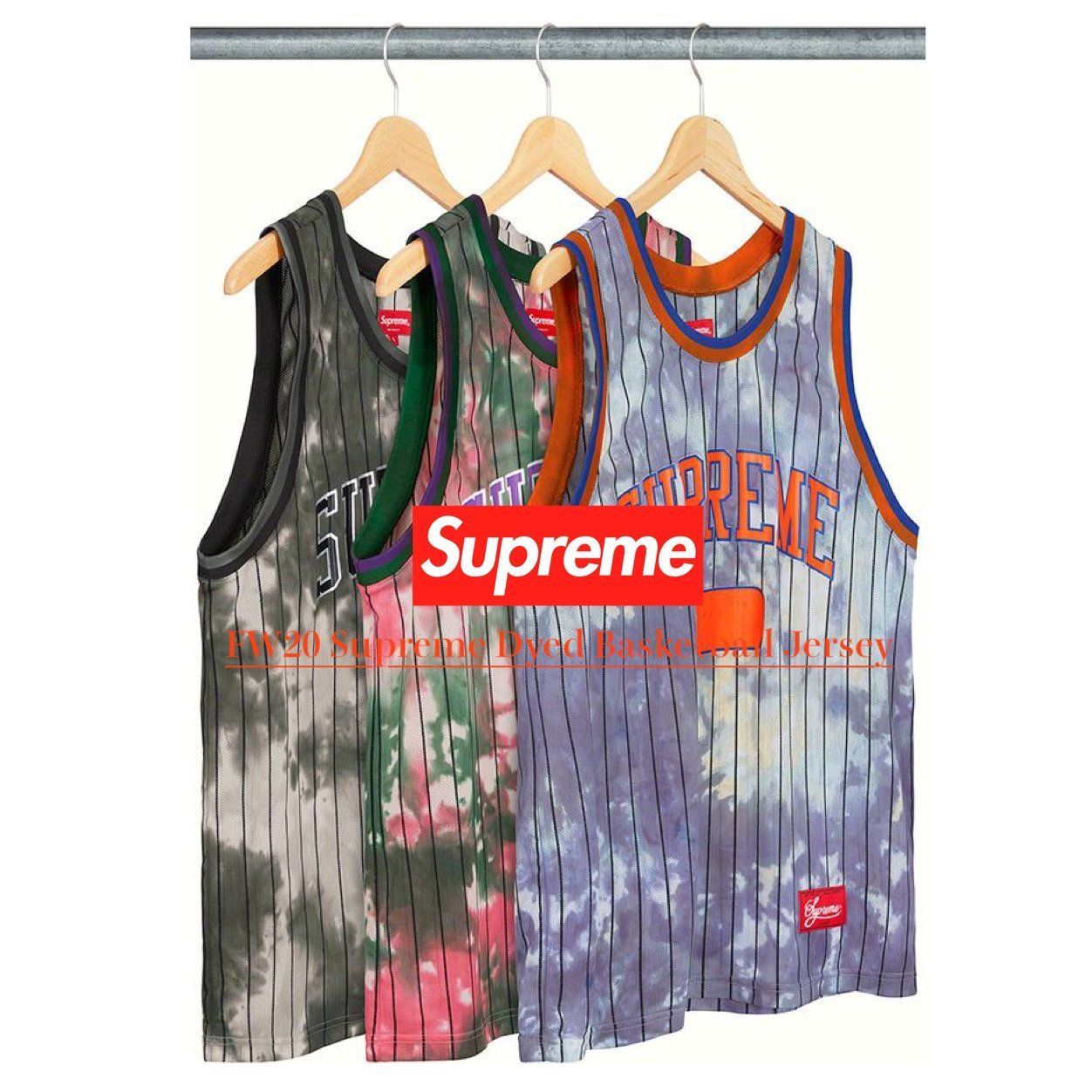 FW20 Supreme Dyed Basketball Jersey - バスケ タンクトップ (Supreme
