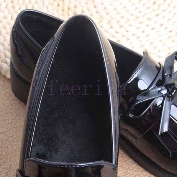 ローファー シューズ フリンジ リボン エナメルレザー 2423