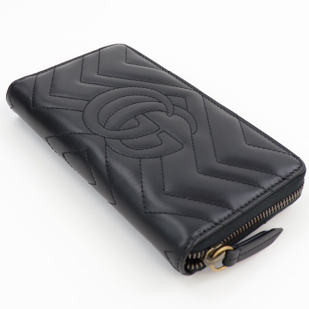 GUCCI 長財布 GGマーモント ラウンドファスナー 二つ折り 財布 (GUCCI