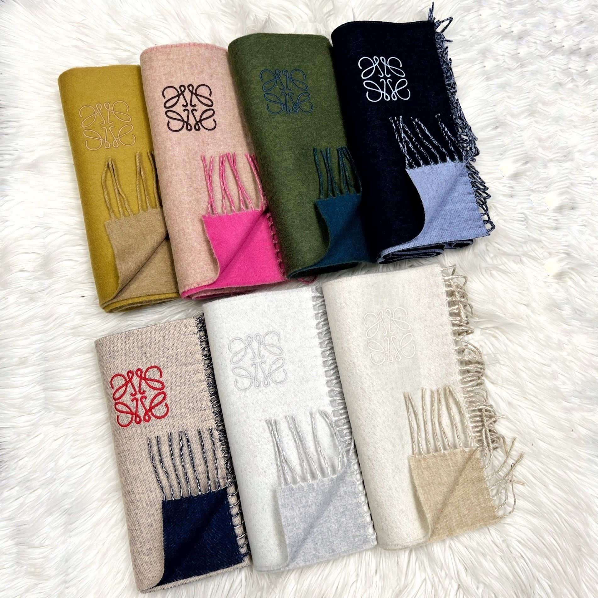 LOEWE ロエベ バイカラー スカーフ (ウール&カシミヤ) (LOEWE/マフラー