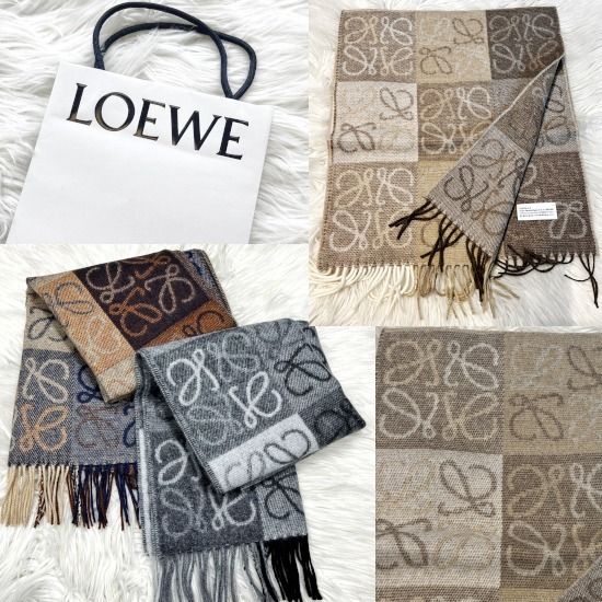 LOEWE アナグラム スカーフ (ウール&カシミヤ) 40cm x 180cm (LOEWE