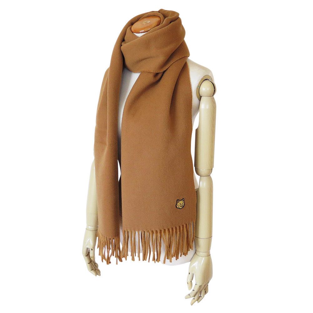 国内発送】メゾンキツネ マフラー FOX HEAD PATCH WOOL SCARF (MAISON