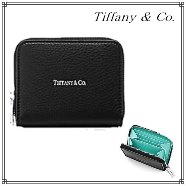 新作☆【ティファニー】ジップ コインポーチ レザー ブラック (Tiffany