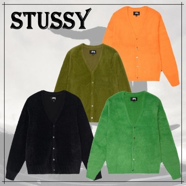 新色追加！米国発☆新作【STUSSY】シャギー ニット カーディガン