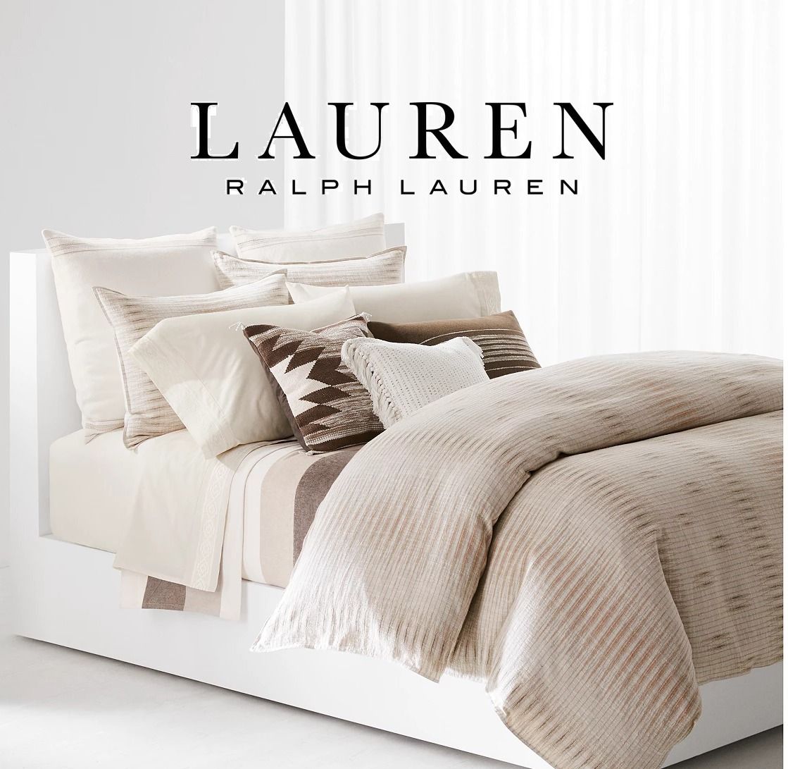 心地最高☆【ダブル】Ralph Lauren綿入り布団&枕カバー3点Set (LAUREN